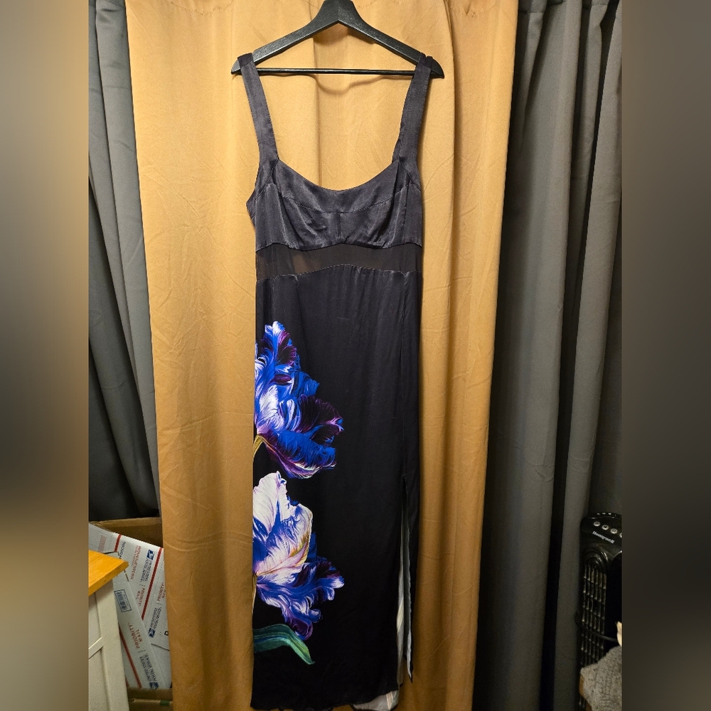 Anthropologie 16w Sleeveless Floral Slim Maxi Dress - Picture 2 of 7